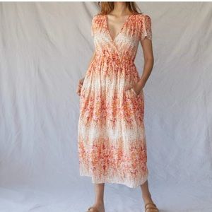 CHRISTY DAWN The Dawn Dress organic cotton wrap S Small Sunset Gladiola sold out